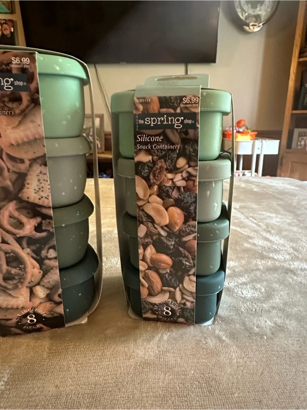 The Spring Shop Silicone Snack Containers - Teal & Sage Set